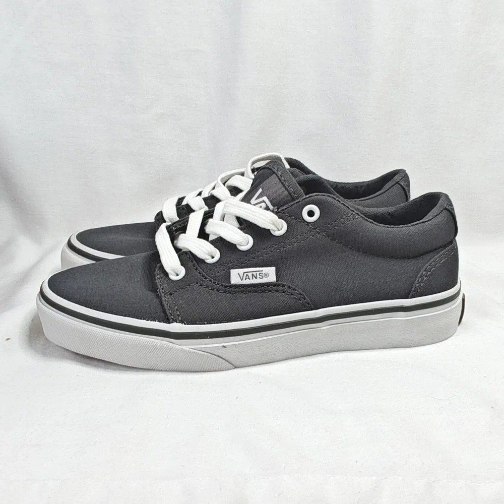 Vans Kress Sneakers Grey White Canvas Lace Up Youth Size 1 New Unisex
